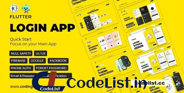 Pro Flutter Login App, Frontend, Backend, Firebase – Modern Minimal Flutter App for any Application