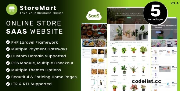 StoreMart SaaS v3.4 – Online Product Selling Business Website Builder – nulled