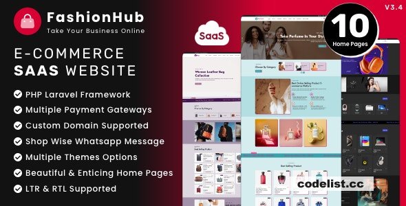 FashionHub SaaS v3.6 – eCommerce Website Builder For Seamless Online Business – nulled