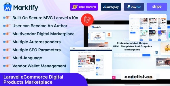 Marktify v3.0 – Laravel eCommerce Digital Product Multivendor Marketplace