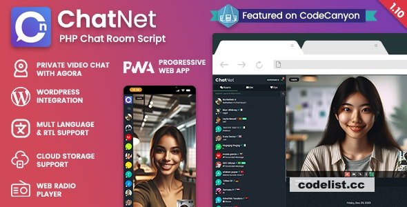 ChatNet v1.9.10 – PHP Chat Room & Private Chat Script