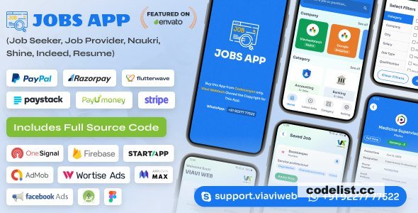 Android Jobs App (Job Seeker, Job Provider, Naukri, Shine, Indeed, Resume) v2.1 – nulled