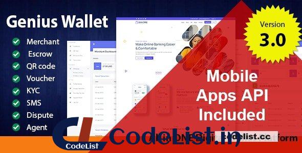 Genius Wallet v3.0 – Advanced Wallet CMS with Payment Gateway API – nulled