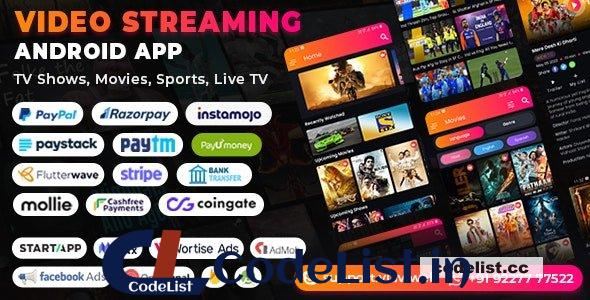 Video Streaming Android App (TV Shows, Movies, Sports, Videos Streaming, Live TV) v1.5