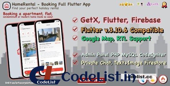 HomeRental v1.0.9 – Booking Properties Full Flutter App with Chat