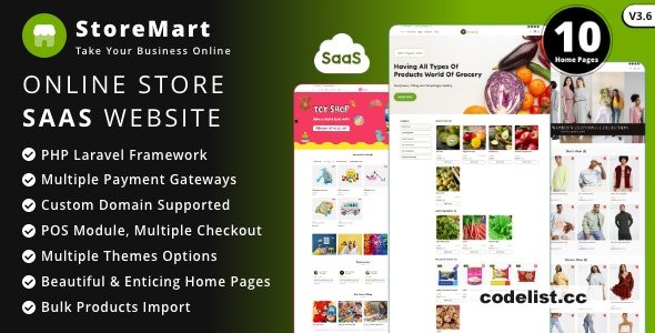 StoreMart SaaS v3.9 – Online Product Selling Business Website Builder – nulled