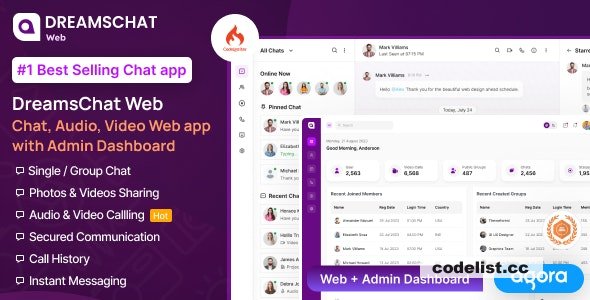 DreamsChat Web – Chat, Audio, Video Web APP with Admin Dashboard – 4 March 2024