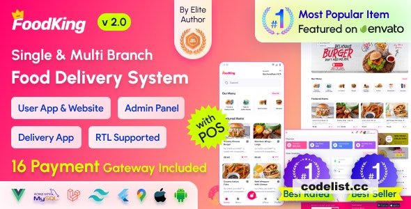 FoodKing v2.4 – Restaurant Food Delivery System with Admin Panel & Delivery Man App – Restaurant POS – nulled