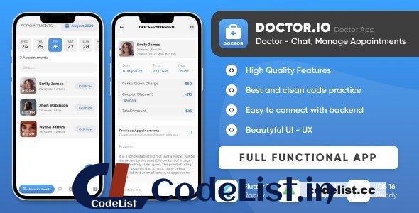 Doctor.io v1.0 – Doctor App for Doctors Appointments Managements, Online Diagnostics