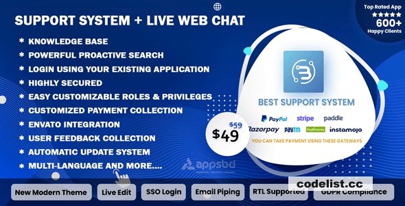 Support System v4.1.4 – Live Web Chat & Client Desk & Ticket Help Desk – nulled