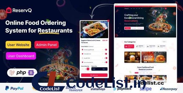 Reservq v1.4.2 – Online Food Ordering System for Restaurants Laravel Script