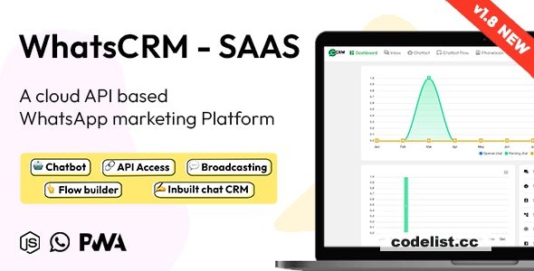 WhatsCRM v1.8 – Chatbot, Flow Builder, API Access, WhatsApp CRM SAAS System