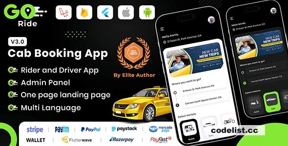 GORIDE v4.2 – InDriver Clone – Flutter Complete Taxi Booking Solution with Bidding Option