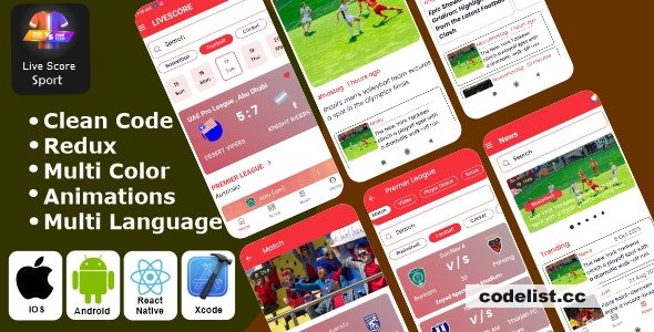 Live Score Sport App – Sport App React Native iOS/Android App Template