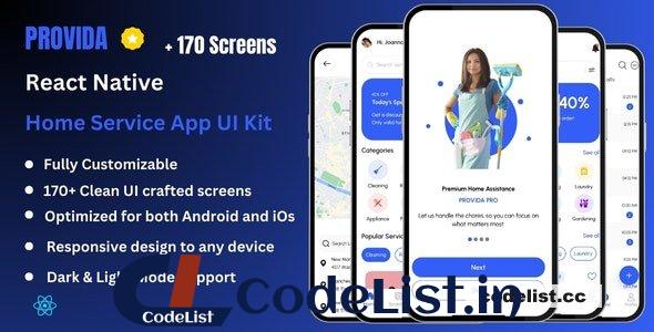 Provida Pro – Home Service & House Cleaning React Native Expo Ui Kit