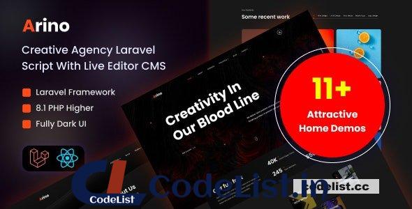 Arino v3.1 – Creative Agency Laravel Script With Live Editor CMS  – nulled