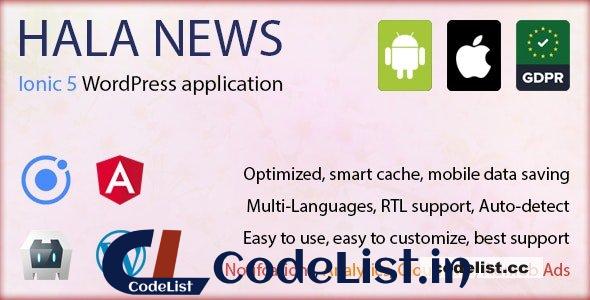Hala News Pro v1.1.10 – Full Ionic 5 Mobile App for WordPress – Admob, Analytics, Rewards ads, Cloudflare