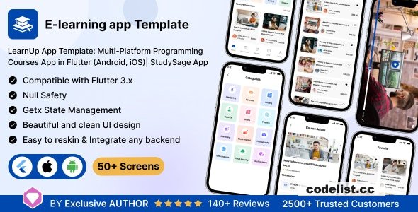 LearnUp UI App Template v1.0 – Multi-Platform Programming Courses in Flutter