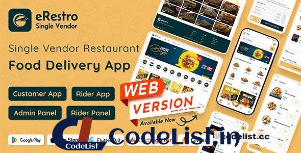 eRestro v1.0.7 – Single Vendor Restaurant Flutter App – nulled