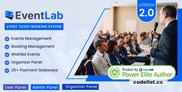 EventLab v2.0 – Event Ticket Booking System – nulled