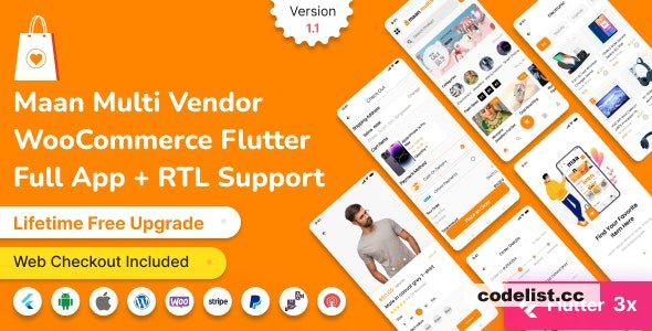 Maan multivendor v1.2 – eCommerce Flutter Customer Full App