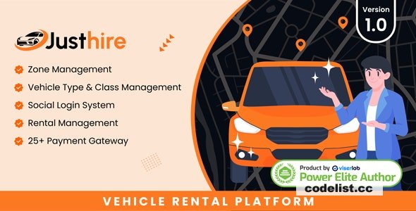 Justhire v1.0 – Vehicle Rental Platform – nulled