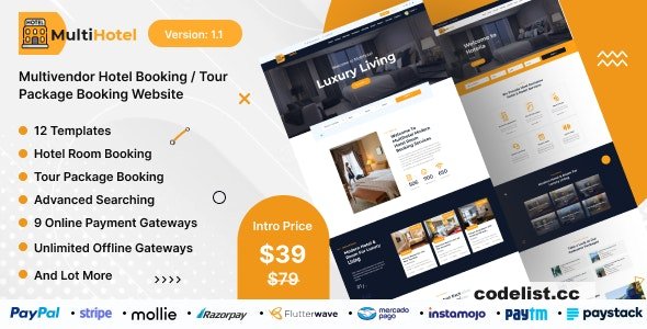 MultiHotel v1.1 – Multivendor Hotel Booking / Tour Package Booking Website – nulled