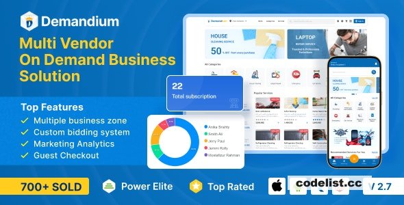 Demandium v3.0 – Multi Provider On Demand, Handyman, Home service App with admin panel – nulled