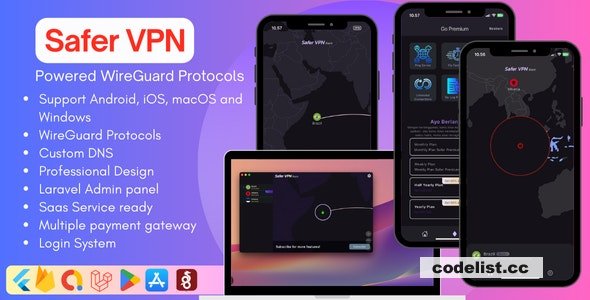 Safer VPN v2.0.4 – Cross-Platform WireGuard Flutter