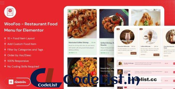 WooFoo v1.0.5 – Restaurant Food Menu for Elementor