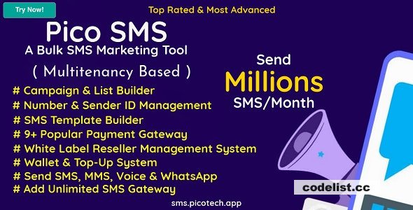 PicoSMS v5.6 – A Bulk SMS Marketing Tool – nulled