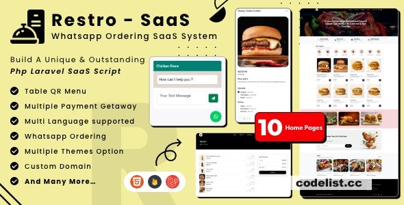 Restro SaaS v3.7 – Multi Restaurant Online WhatsApp Food Ordering System SaaS – nulled