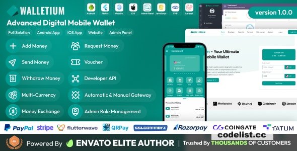 Walletium v1.0.0 – Digital Wallet and Payment Gateway Full Solution