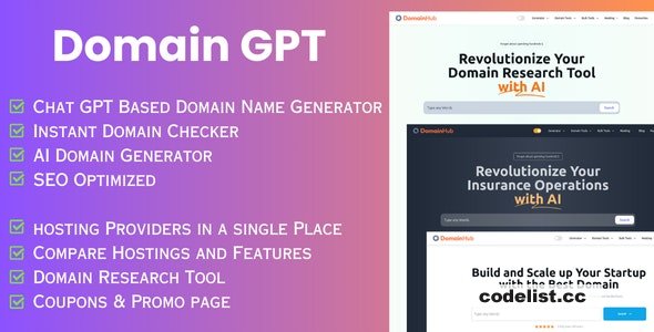 Domain GPT – AI Domain Name Generator – Domain Tools – 9 August 2024