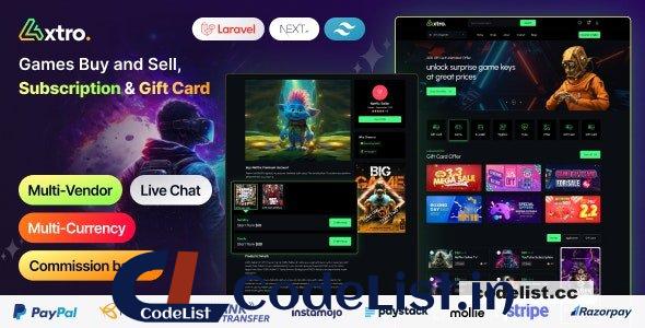 Axtro v1.1.0 – Games Buy and Sell, Subscription & Gift Card Laravel Script