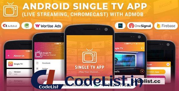 Android Single TV App (Live Streaming, Chromecast) with Admob v1.6