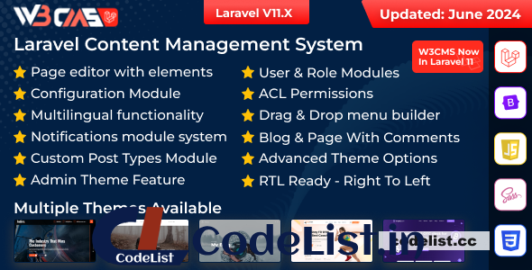 W3CMS-Laravel v2.1 – Content Management System