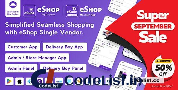 eShop v4.4.0 – eCommerce Single Vendor App – nulled