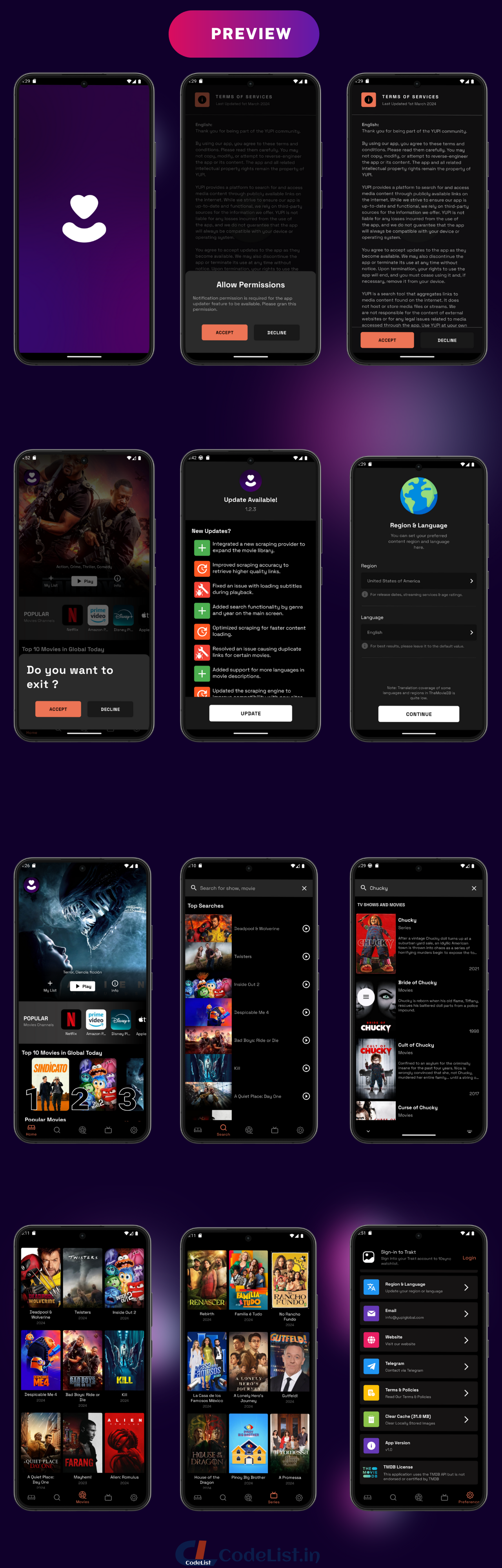 YupiStream Pro – TV & Movie Scraper Android App- Codelist