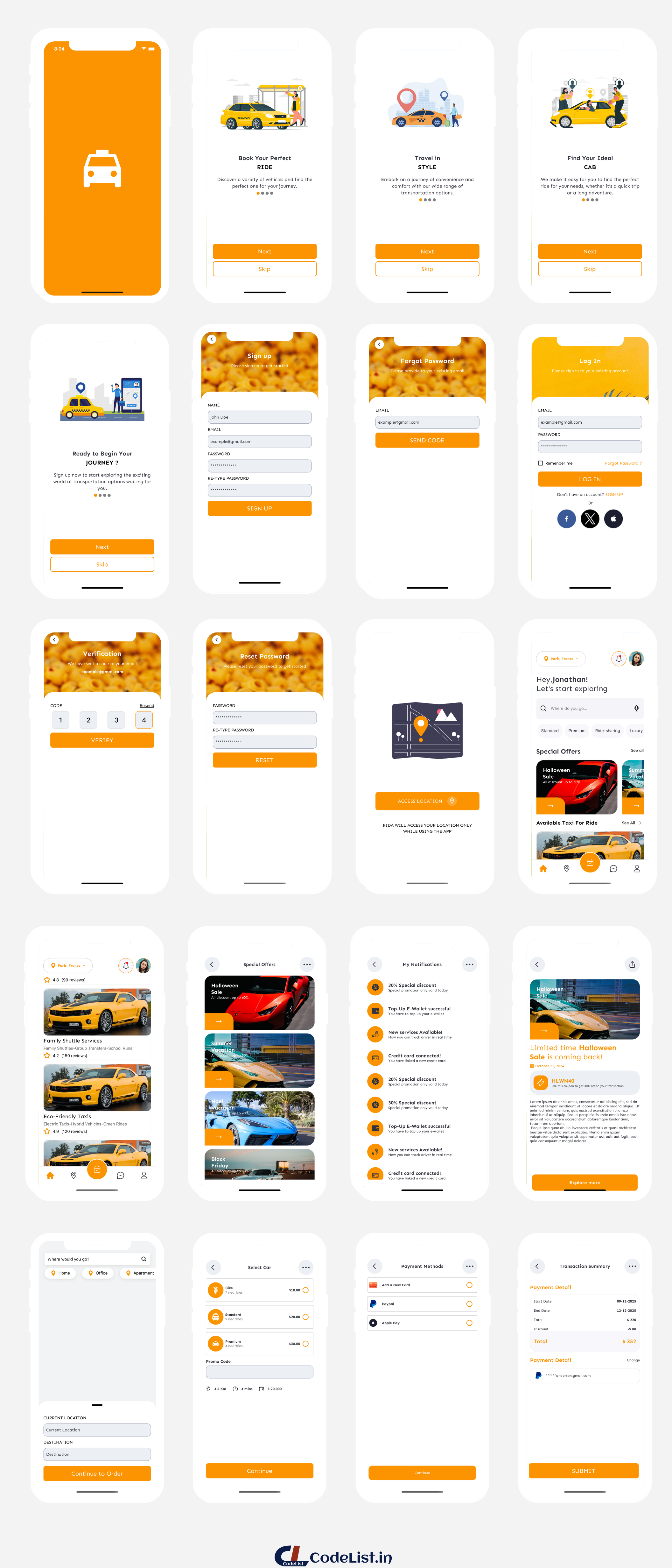 Rida – Taxi Booking React Native Expo App Ui Kit