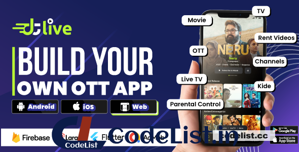 DTLive v1.6 – Movie, TV Show, OTT, Live TV, Streaming Flutter App (Android, iOS, Web) with Admin Panel