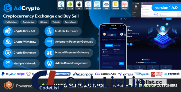 AdCrypto v1.4.0 – Cryptocurrency Exchange and Buy Sell Full Solution