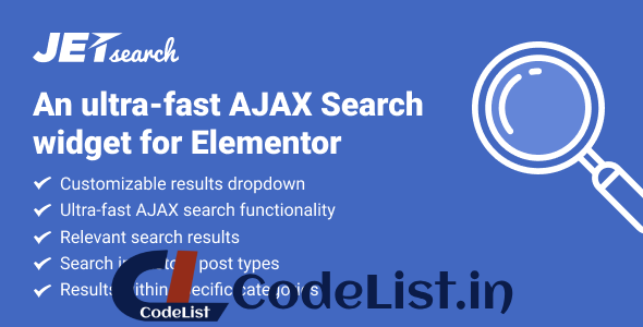 JetSearch v3.5.3 – AJAX Search widget for Elementor