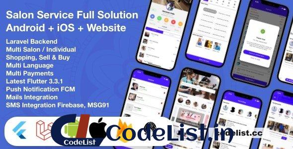 Multi Salon, Individual Appointments Booking System Full App Solution Flutter / Laravel / Angular v6.0