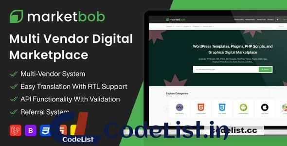 Marketbob v1.7 – Multi-Vendor Digital Marketplace – nulled