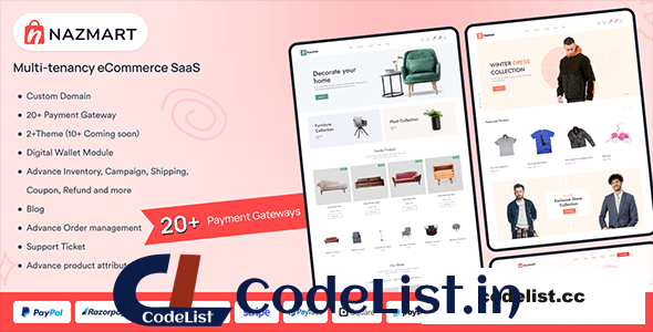 Nazmart v1.3.0 – Multi-Tenancy eCommerce Platform (SAAS) – nulled