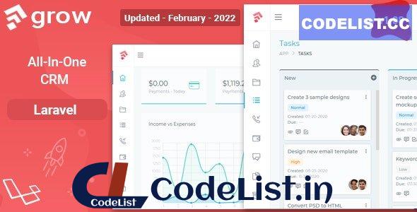 Grow CRM v2.2 – Laravel Project Management – nulled
