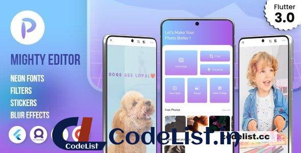 MightyEditor v1.0 – Flutter Photo Editor / College App