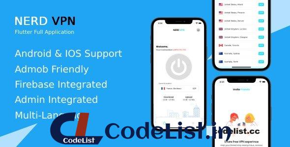 Nerd VPN v6.0.1 – Flutter VPN Full Application with IAP, Integrated with Backend and Admin Panel