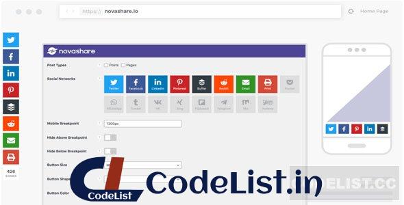 Novashare v1.3.4 – WordPress Social Sharing Plugin